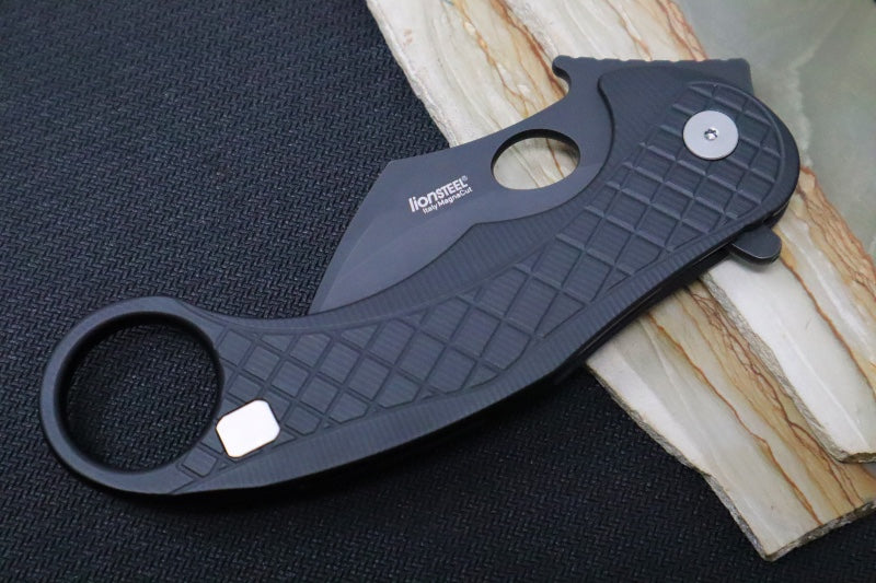 Lionsteel L.E. One - Karambit Blade / CPM-Magnacut Steel / Chemical Black Finish / Black Anodized Aluminum Handle LE1-A-BB - Northwest Knives