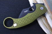 Lionsteel L.E. One - Karambit Blade / CPM-Magnacut Steel / Chemical Black Finish / OD Green Anodized Aluminum Handle LE1-A-GB - Northwest Knives
