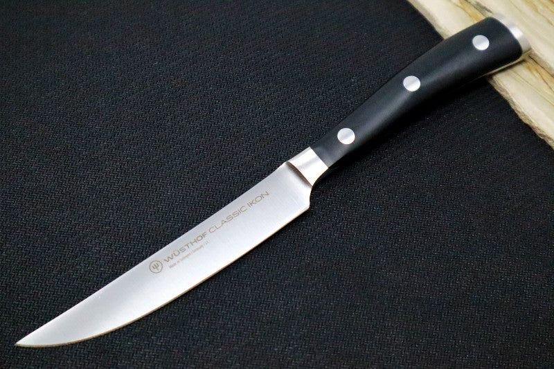 Wusthof Classic Ikon - 4.5" Steak Knife - Fully forged German stainless steel (X50 CrMoV 15) - Made in Solingen, Germany