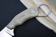 Lionsteel H1 Fixed Blade - Green Canvas Micarta Handle / M390 Steel / Black Leather Sheath M1CVG - Northwest Knives