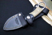Lionsteel H1 Fixed Blade - Green Canvas Micarta Handle / M390 Steel / Black Leather Sheath M1CVG - Northwest Knives