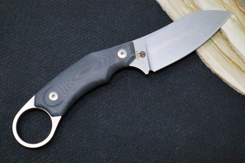 Lionsteel H1 Fixed Blade - Black G-10 Handle / M390 Steel / Black Leather Sheath M1GBK