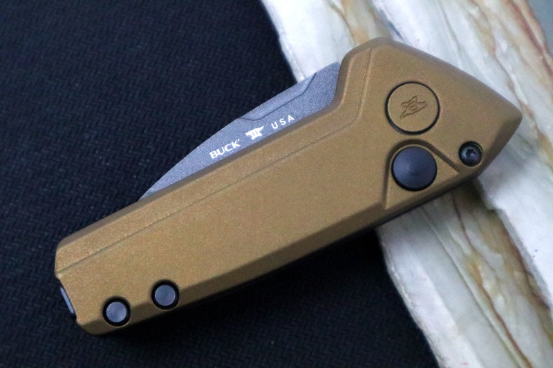 Buck 839 Mini Deploy Auto - Drop Point Blade / 154CM Steel / Burnt Bronzed Cerakoted Handle 13445