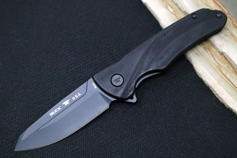 Buck 843 Sprint Ops Flipper - Reverse Tanto Blade / CPM-S30V Steel / Black Canvas Micarta Handle 13438