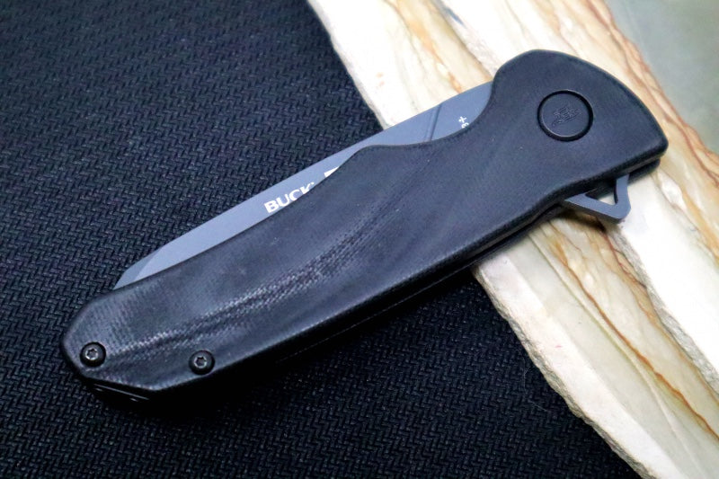 Buck 843 Sprint Ops Flipper - Reverse Tanto Blade / CPM-S30V Steel / Black Canvas Micarta Handle 13438