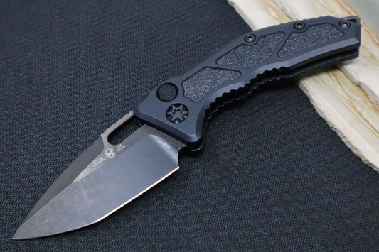 Heretic Knives Medusa Auto - Tanto DLC Blade / Black Anodized Aluminum Handle / Black Grip-Tape Inlays H011-6A-T