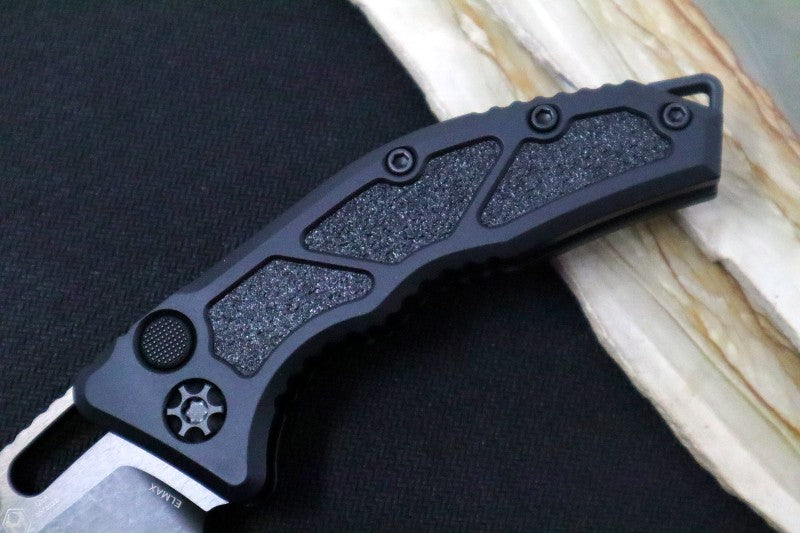 Heretic Knives Medusa Auto - Tanto DLC Blade / Black Anodized Aluminum Handle / Black Grip-Tape Inlays H011-6A-T