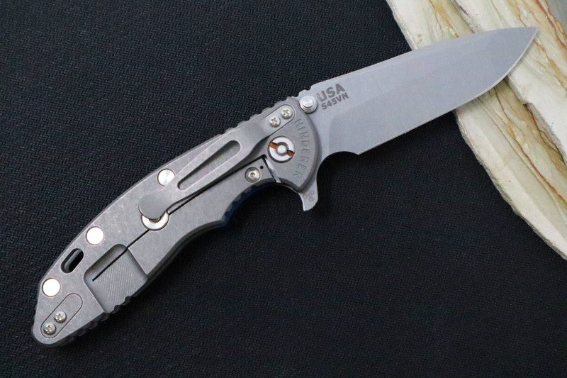 Rick Hinderer Knives XM-18 - 3.5" Spanto Blade / Working Finish / Blue/Black G-10 Handle - Northwest Knives