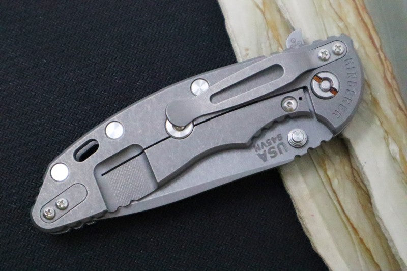 Rick Hinderer Knives XM-18 - 3.5" Spanto Blade / Working Finish / Blue/Black G-10 Handle