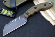 Tops Sheep Creek - 154CM Steel / Tan & Green Canvas Micarta Handle / Kydex Sheath SPCK-01 - Northwest Knives