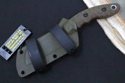 Tops Sheep Creek - 154CM Steel / Tan & Green Canvas Micarta Handle / Kydex Sheath SPCK-01 - Northwest Knives