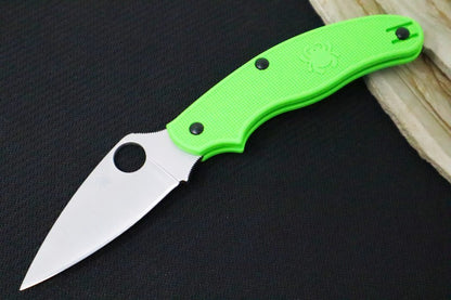 Spyderco UK Penknife Salt - Green FRN Handle Handle / Leaf Shaped Blade / LC200N Steel C94PGR