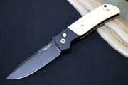 Pro Tech Terzuloa ATCF Auto - Black Aluminum & Ivory Micarta Handle / 3D Titanium Clip / Black DLC Drop Point Blade / CPM-Magnacut Steel BT2752 - Northwest Knives