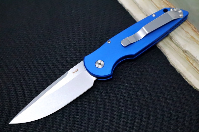 Pro Tech Tactical Response 3 Auto LEFT HANDED -Blue Handle -Stonewash Blade TR-3-L1-BLUE - Northwest Knives