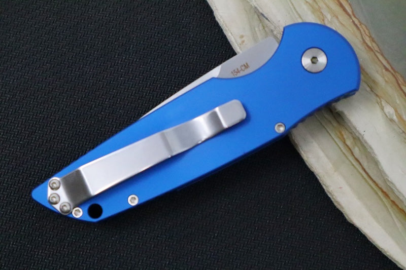 Pro Tech Tactical Response 3 Auto LEFT HANDED -Blue Handle -Stonewash Blade TR-3-L1-BLUE