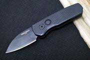 Pro Tech Runt Auto - Textured Black Aluminum Handle / Black DLC Wharncliffe Blade / CPM-20CV Steel R5106 - Northwest Knives