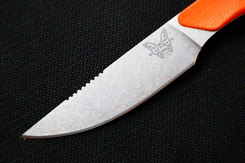 Benchmade 15700 Flyway - Straight Back Blade / CPM-154 Steel / Orange G10 Handle Scales / Boltaron Sheath