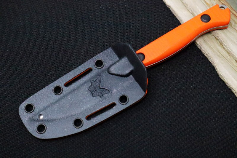 Benchmade 15700 Flyway - Straight Back Blade / CPM-154 Steel / Orange G10 Handle Scales / Boltaron Sheath