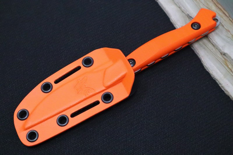 Benchmade 15700 Flyway - Straight Back Blade / CPM-154 Steel / Orange G10 Handle Scales / Boltaron Sheath