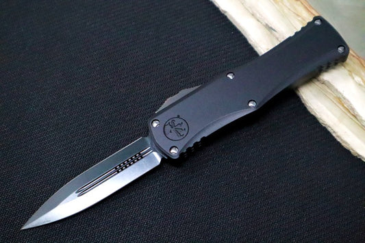 Microtech Hera OTF - Double Edge / DLC Coated Black Blade / Black DLC Coated Aluminum Handle & Hardware 702-1DLCSH