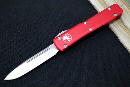 Microtech Ultratech OTF - Single Edge / Stonewash Blade / Red Anodized Aluminum Handle - 121-10RD