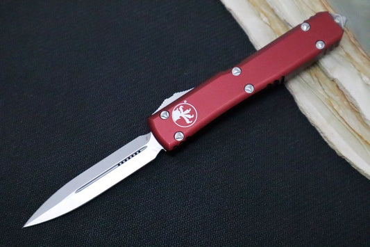 Microtech Ultratech OTF - Double Edge / Satin Blade / Merlot Anodized Aluminum Handle Scales 122-4MR
