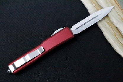 Microtech Ultratech OTF - Double Edge / Satin Blade / Merlot Anodized Aluminum Handle Scales 122-4MR