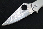 Spyderco Delica - Plain Titanium Handle/ 31 Layered VG-10 Blade - C11TIPD - Northwest Knives