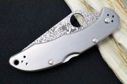 Spyderco Delica - Plain Titanium Handle/ 31 Layered VG-10 Blade - C11TIPD - Northwest Knives