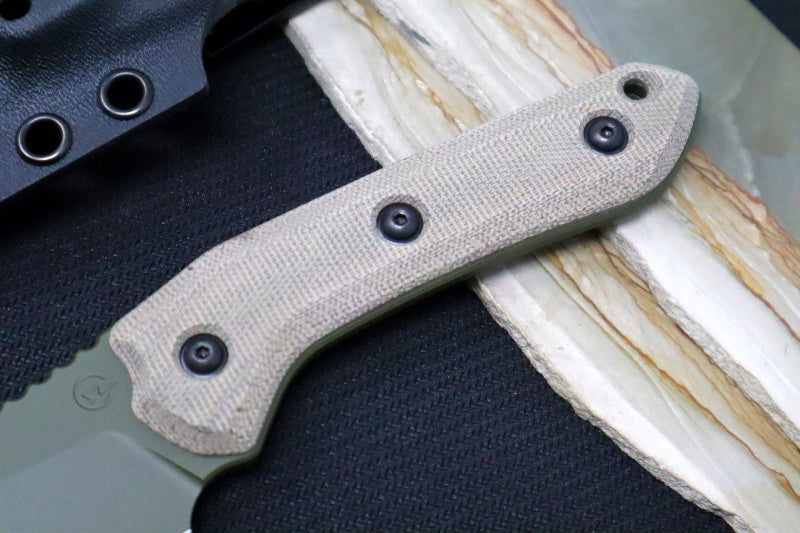 Green Canvas Handle | TJ Schwarz Overland Knife | Northwest Knives