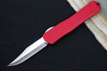 Heretic Knives Manticore X OTF - Bowie Blade / Stonewash Finish / Red Anodized Aluminum Handle H030B-2A-RED