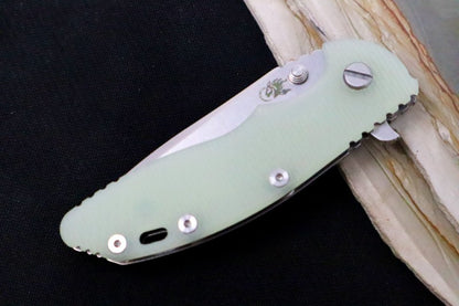 Rick Hinderer Knives XM-18 - 3.5" Spanto Blade / Stonewash Finish / Translucent Green G-10 Handle