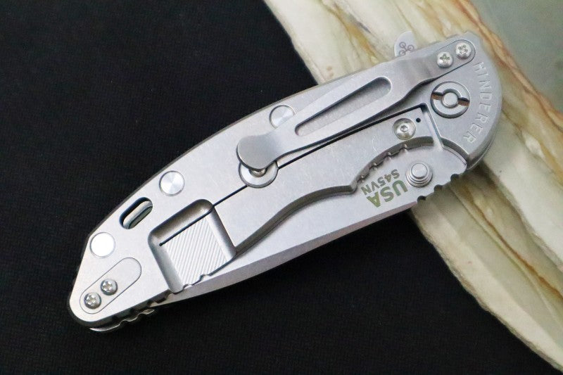 Rick Hinderer Knives XM-18 - 3.5" Spanto Blade / Stonewash Finish / Translucent Green G-10 Handle