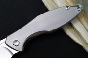 Koenig Arius Flipper Delete- Burnished Blade w/ Polished Flats - Patterned Titanium Handle (Gen 4) AR21211111 - Northwest Knives