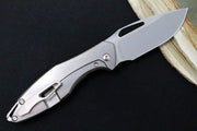 Koenig Arius Flipper Delete- Burnished Blade w/ Polished Flats - Patterned Titanium Handle (Gen 4) AR21211111 - Northwest Knives