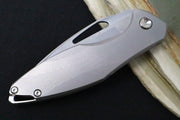 Koenig Arius Flipper Delete- Burnished Blade w/ Polished Flats - Patterned Titanium Handle (Gen 4) AR21211111 - Northwest Knives