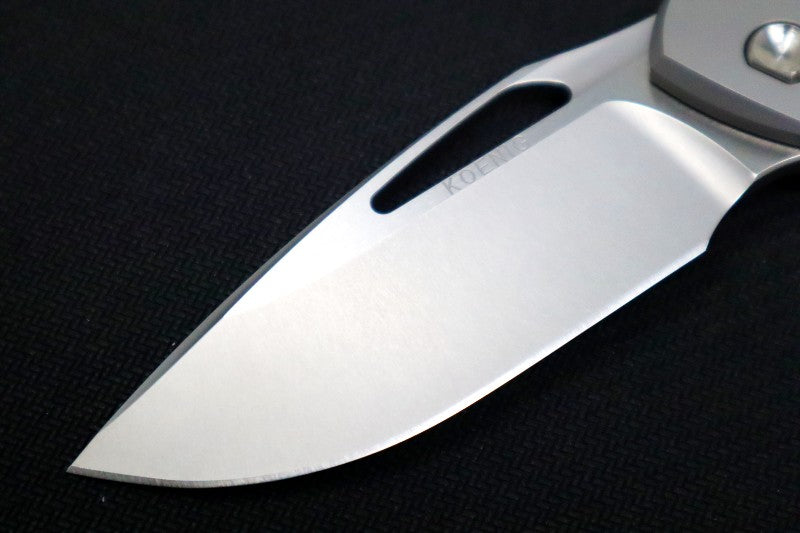 Koenig Arius Flipper Delete- Burnished Blade w/ Polished Flats - Smooth Titanium Handle (Gen 4) AR21111111 - Northwest Knives