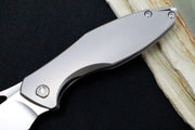 Koenig Arius Flipper Delete- Burnished Blade w/ Polished Flats - Smooth Titanium Handle (Gen 4) AR21111111 - Northwest Knives