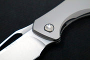 Koenig Arius Flipper Delete- Burnished Blade w/ Polished Flats - Smooth Titanium Handle (Gen 4) AR21111111 - Northwest Knives
