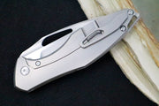 Koenig Arius Flipper Delete- Burnished Blade w/ Polished Flats - Smooth Titanium Handle (Gen 4) AR21111111 - Northwest Knives