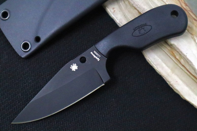 Spyderco Subway - Black FRN (Reinforced Fiberglass Nylon) Handle / Black Bowie Blade / LC200N Stainless Steel FB48PBBK