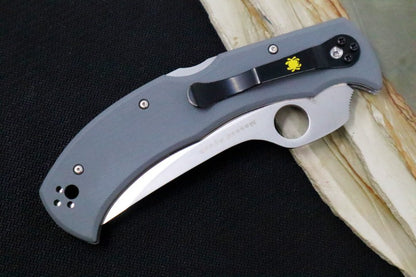 Spyderco Massad Ayoob SPRINT RUN - Grey G-10 / Satin Serrated CPM-CruWear Blade C60GSGY