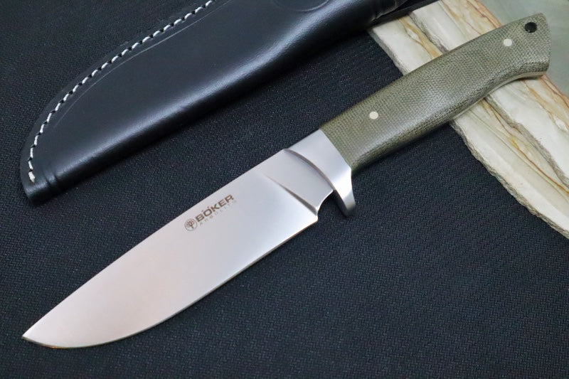 Boker Arbolito Hunter Fixed Blade - Green Micarta Handle 02BA351M