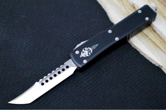 Microtech UTX-70 Signature Series OTF - Hellhound Blade / Satin Finish / Black Anodized Aluminum Handle - 419-4S