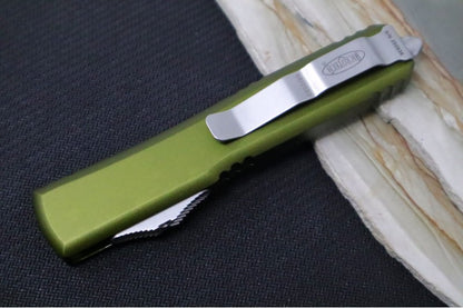 Microtech Ultratech OTF - Dagger Blade with Partial Serrate / Satin Finish / OD Green Body - 122-5OD