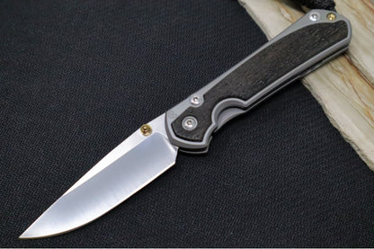 Chris Reeve Knives Small Sebenza 31 Polished - Drop Point Blade in CPM-S45VN / Bog Oak Inlay (A1)