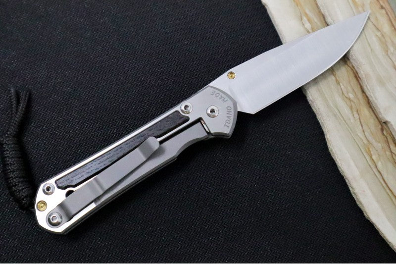 Chris Reeve Knives Small Sebenza 31 Polished - Drop Point Blade in CPM-S45VN / Bog Oak Inlay (A1)