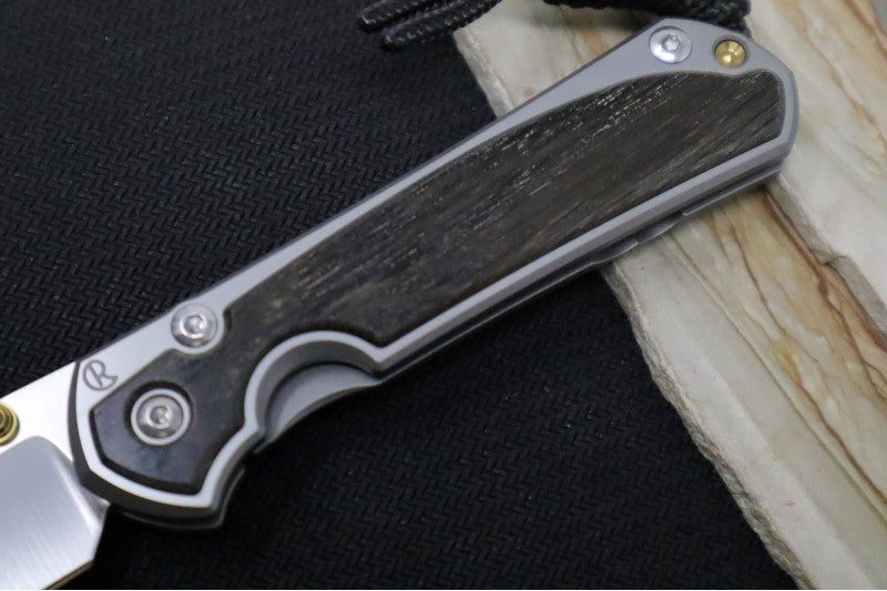 Chris Reeve Knives Small Sebenza 31 Polished - Drop Point Blade in CPM-S45VN / Bog Oak Inlay (A2)