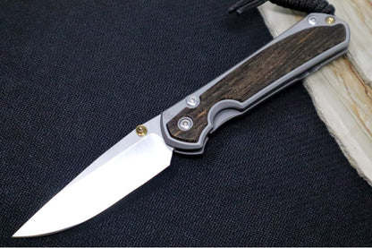 Chris Reeve Knives Small Sebenza 31 Polished - Drop Point Blade in CPM-S45VN / Bog Oak Inlay (A3)