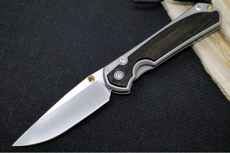 Chris Reeve Knives Small Sebenza 31 Polished - Drop Point Blade in CPM-S45VN / Bog Oak Inlay (A4)
